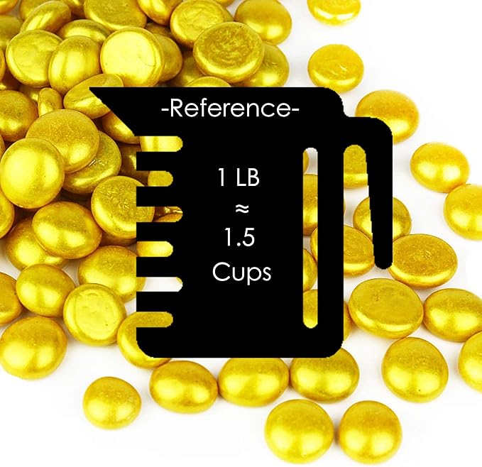 CYS EXCEL 5LBS Gold Glass Gemstone Beads Vase Fillers Flat Marble Beads Multiple Color Choices Aquarium Decor Rocks Floral Stones Decorative Mosaic Glass Gem Pebbles
