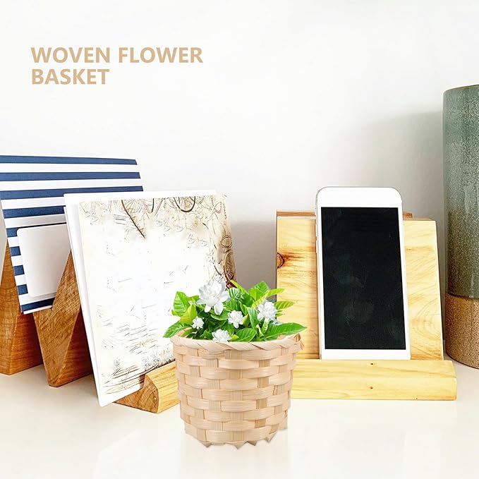 DOITOOL Mini Woven Basket 5PCS Small Woven Basket Without Handles, Miniature Dollhouse Picnic Mini Wicker for Fairy Garden Dollhouse Accessory, 9x9x7.5cm