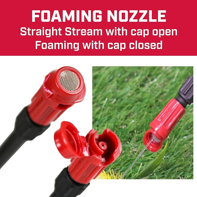 Chapin 22541 Pump Sprayer, 1‑Gallon, Foaming, Lawn & Garden, Translucent Poly Tank, Adjustable Nozzles, Anti‑Clog Filter, 12" Wand, 34" Reinforced Hose for Weed, Pest, Fertilizer Applications, 2 Pack