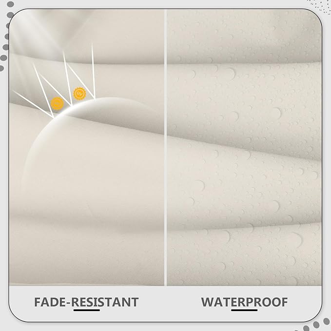 9 Piece Outdoor Patio Waterproof Cushion Covers, Fits 4-Seat Wicker Rattan Sectional Couch Chair Furniture Cover Replacement Set - Fade-Resistant Patio Cushion Covers with Zipper
