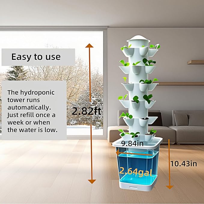 Hydroponic Growing System Kit - Indoor Smart Hydroponic Vertical Garden,Hydroponic Vegetable System,30 Pods,with Pump System and Automatic Timer, Gardening Gift
