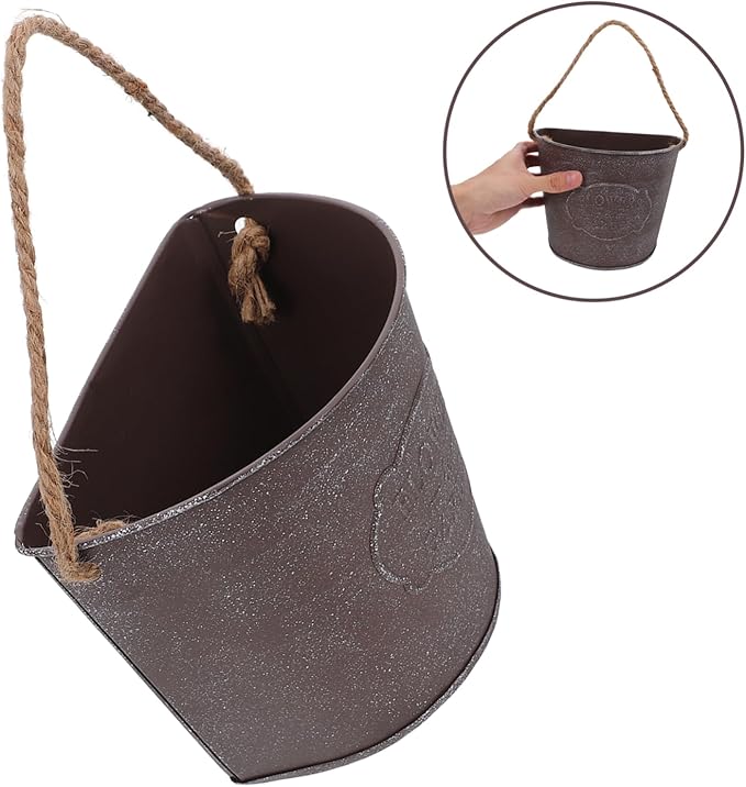Milisten Metal Wall Planters Vintage Wall Mounted Flower Pot Hanging Iron Plant Holder for Indoor Outdoor Balcony Garden Decor 4.5X5.4X4.5 Inches