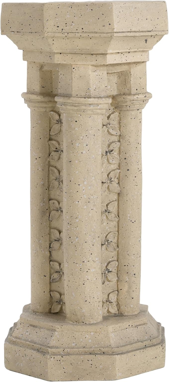 Christopher Knight Home Jorine 23.25"H Plant Stand, Lightweight Concrete Plant Stand, Pedestal Column Side Table, Indoor Outdoor Plants Standing for Entryway Garden Yard Home, No Assemly Needed, Sand