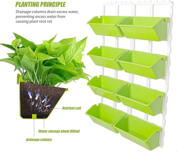 Gdrasuya10 Hanging Pots for Plants Indoor Vertical Garden Wall Planter, Wall Mounted Hanging Planter for Indoor/Outdoor