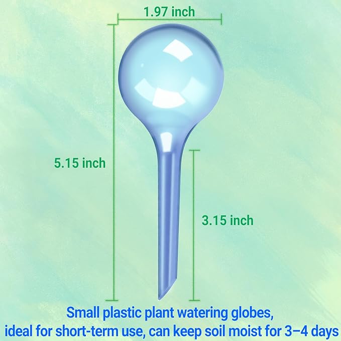 2 Pack Small Self-Plant Watering Globes – Automatic Plant Waterer Bulbs, Plant Watering System for Indoor and Outdoor Potted Houseplants, Plant Watering Devices (Blue, Small Size)