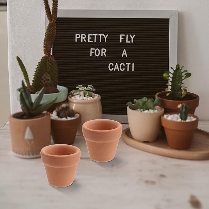 HANABASS 40pcs Mini Terracotta Pots for Clay Drainage Great for Crafts Wedding Favors Indoor Garden Decor