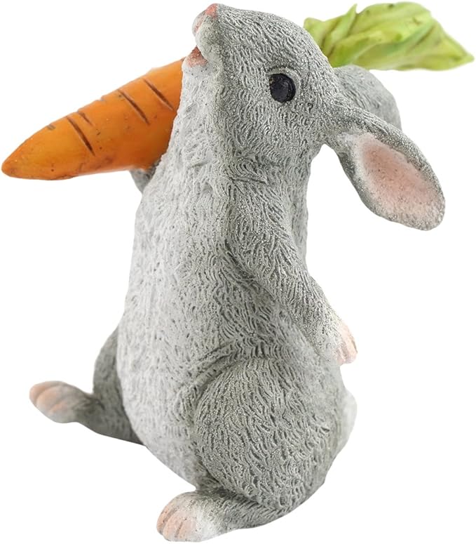 Top Collection Miniature Fairy Garden and Terrarium Rabbit Holding Carrot Statue