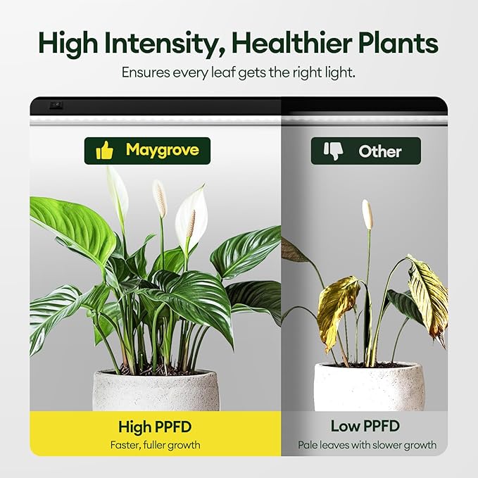 Grow Lights for Indoor Plants 1FT, Sun-Like Full Spectrum 5000K Grow Light, 28W(4 x 7W), T5 LED Grow Light Strips for Indoor Plants and Flowers, High PPFD, Linkable, Black, 4-Pack