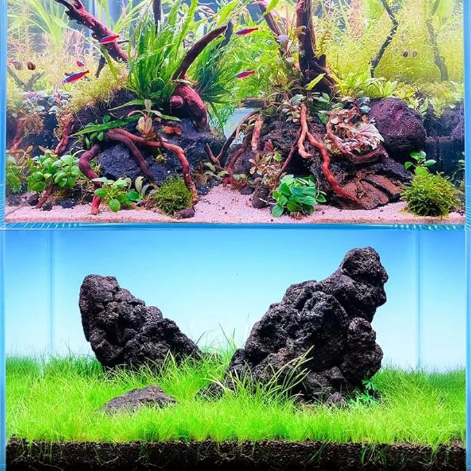 20lb Volcanic Lava Rocks Natural Stones for Fire Pit Aquarium Bonsai Substrate Succulent Planters Garden Decorative Landscaping paludarium(7-8pcs 4-9 inches)