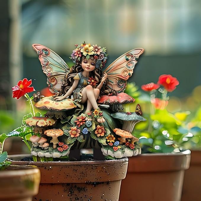 Sleeping Elf Bohemian Flower Pot Decor - Fairy Planter Pots for Home or Garden