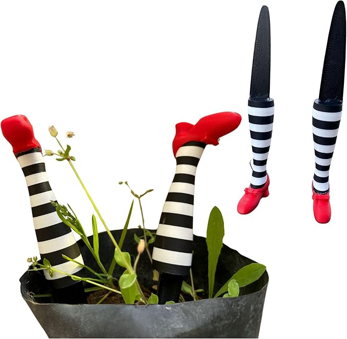 Wicked Witch Legs Mini Plant Pot Decor – Fun Halloween Planter, Spooky Home Decor, Unique Planter for Indoor & Outdoor Plants
