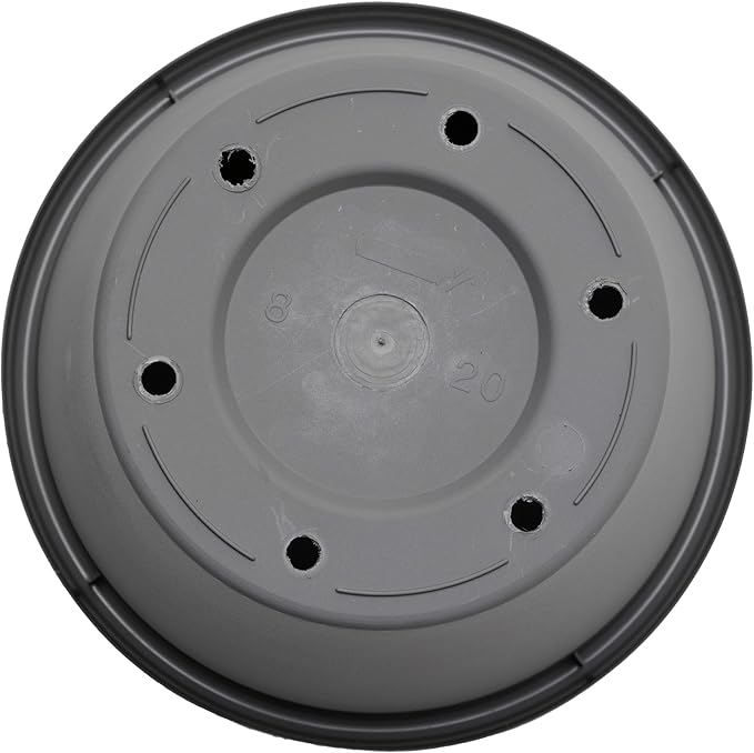 Bloem Terra Pot Round Planter: 12", Charcoal, (Saucer Not Included) Matte Finish, Durable Resin, Traditional Style Pot, For Indoor & Outdoor Use, Gardening, 3.5 Gallon Capacity, Saucer Sold Separately