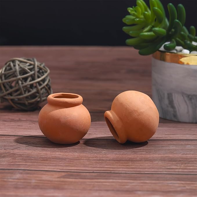 ONEST 10 Pieces Miniature Tiny Clay Pots Mini Flower Pottery Planter for DIY Garden Plants Office Home Decoration
