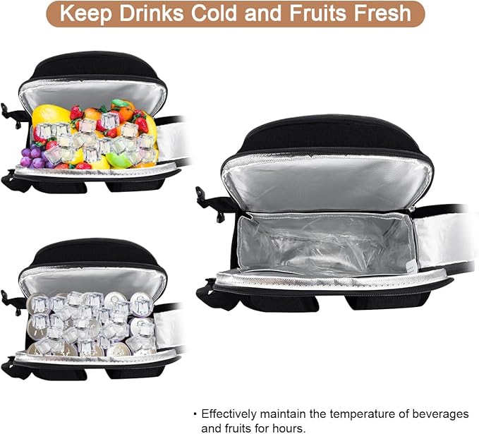 Sunflora Insulated Picnic Backpack for 2 Person Bag with Cooler Compartment, Wine Pouch, Blanket and Stainless Steel Cutlery Set for Couple, Lovers and Friends (Black)