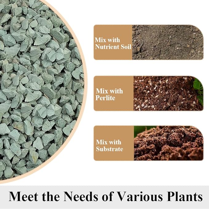 Succulents and Cactus Green Zeolite Rocks, Decorative Stones Pebbles for Indoor Plants, Bonsai, Fairy Gardening, Terrarium, 5lb