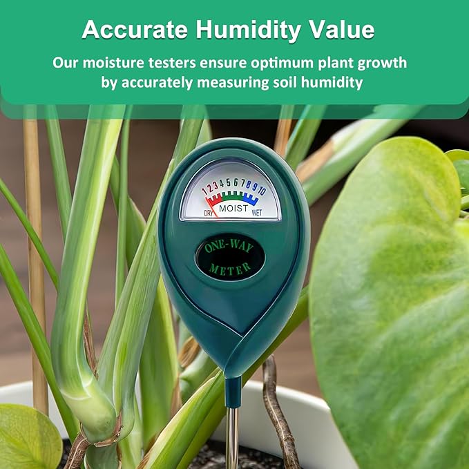 Green Soil Moisture Meter, Plant Water Meter, Soil Water Tester for Houseplants, Hygrometer Sensor Water Monitor for Indoor Outdoor Garden, Potted Plants, Farm, Lawn, No Battery Needed