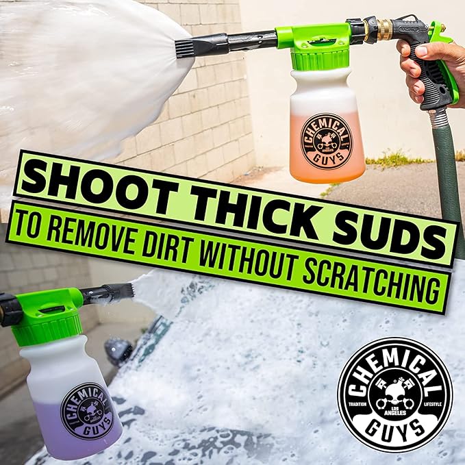 Chemical Guys CWS_402_16FG 10-Piece Arsenal Builder Car Wash Kit, Foam Gun, Bucket (3) 16 oz Car Care Cleaning Chemicals (Works w/Garden Hose) with Mr. Pink Foaming Car Wash Soap, 16 oz