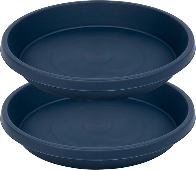 Plant Saucer 12 Inch Round Pack of 2 Heavy Duty Plastic Reusable Drip Trays for Flower Pots