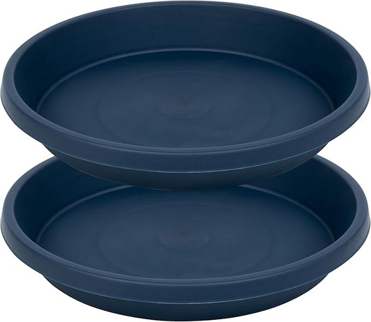 Plant Saucer 12 Inch Round Pack of 2 Heavy Duty Plastic Reusable Drip Trays for Flower Pots