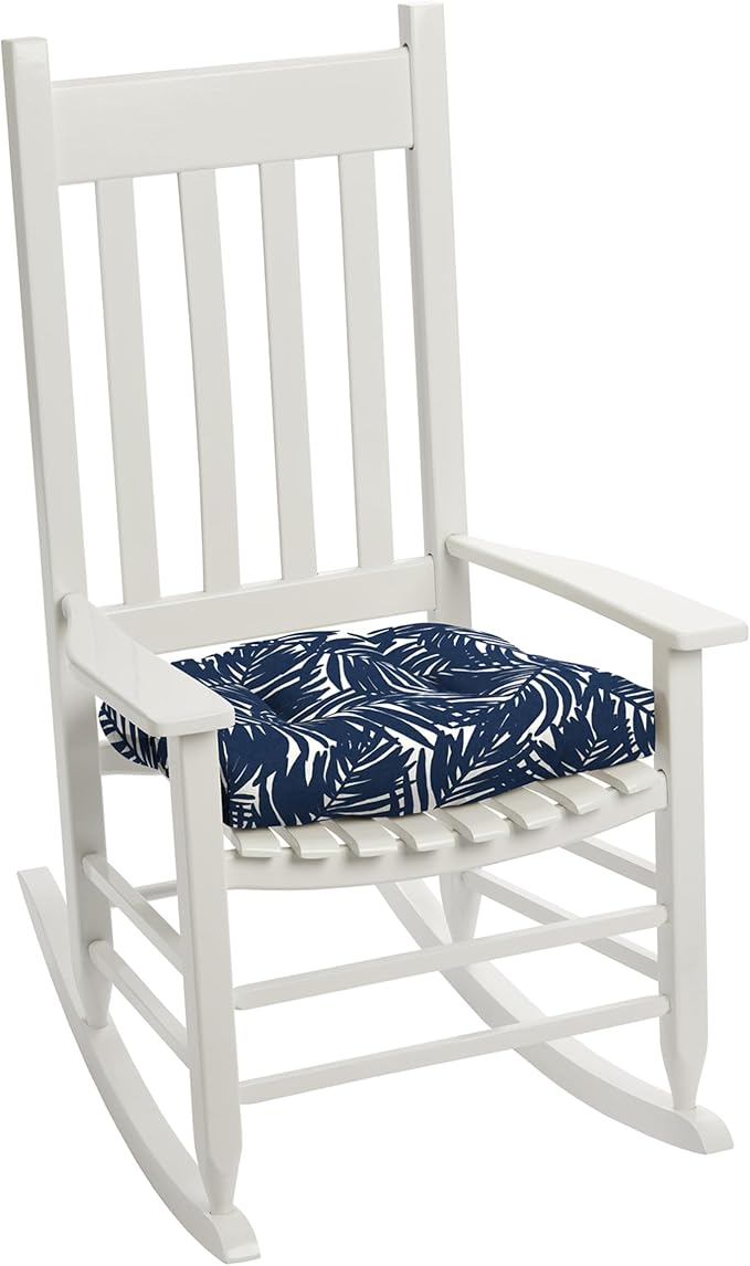 Arden earthFIBER Outdoor Plush Wicker Chair Cushion, 2 Pack, 20 x 18, Rain-Proof, Fade Resistant, Tufted Cushion for Wicker, Adirondack, and Rocking Chairs Navy Blue King Palm