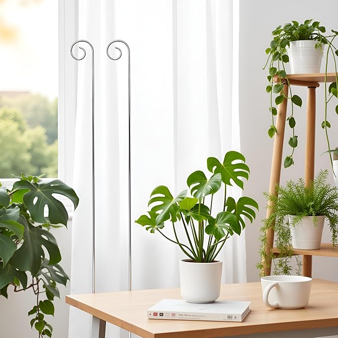 20 Pcs Silver Garden Plant Label Hooks, Garden Stakes, Plant Sign Stake Rustproof Deformed Garden Plant Sign Hooks Hanging Rods for Flower, Planter, Plant Support Garden Stakes (20cm)
