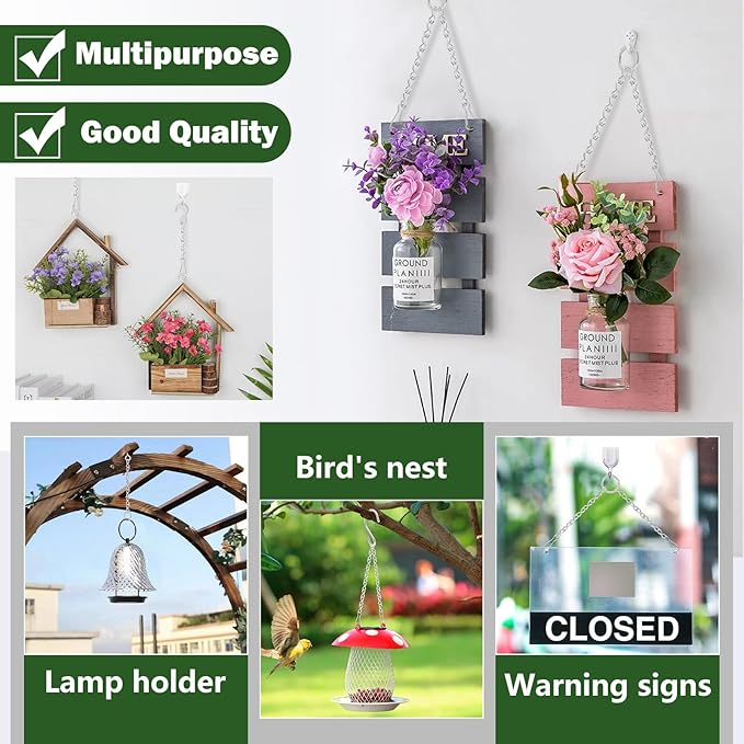 236 Inch Hanging Basket Chain,Decorative DIY Metal Silver Hanging Chain for Plants, Photo,Bird Feeder,Wind Chimes，Planters Baskets