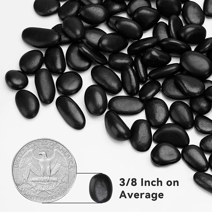 Onlyfire 5 lb Gray Pebbles, 3/8" Natural Decorative River Rocks for Plants, Vases, Aquarium, Succulents and Outdoor Garden Landscaping