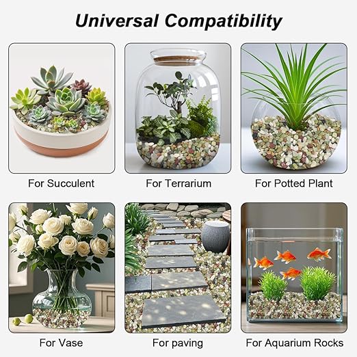 Landscaping Pebbles River Rocks Decorative Ornamental Pebbles Garden Landscaping Stones Gravel Filler for Home Decoration Flower Bed Fish Tank Plants Vases Succulents (1, Green, 10 Pounds)