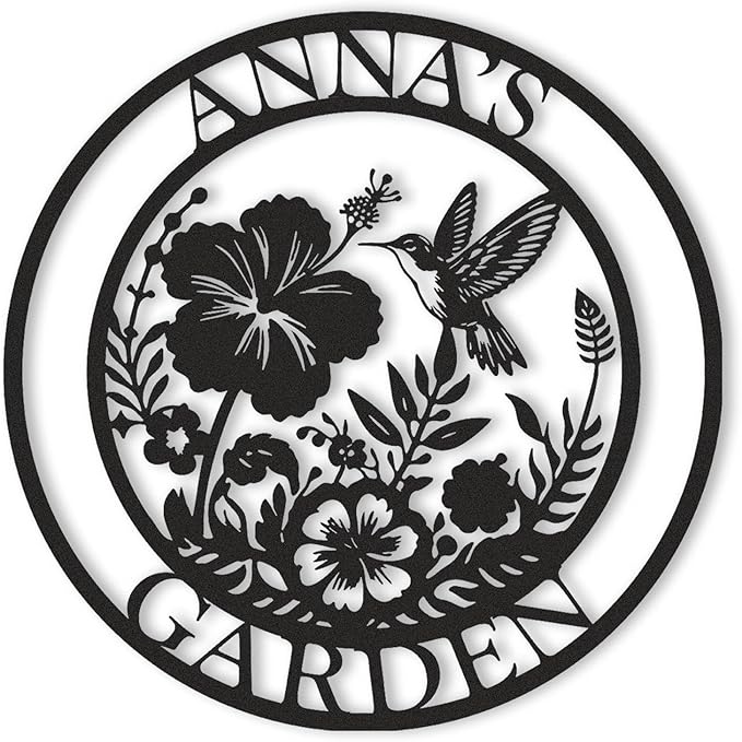 Custom Metal Garden Sign, Personalized Metal Home Garden Sign, Garden Gecor for Outside, Personalized Garden Signs with Name, Flower Garden Sign, Mom Grandma Women gifts
