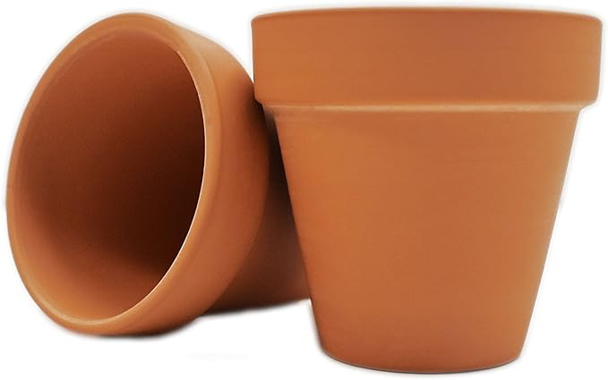Black Duck Brand Set of 16 Terra Cot Pot Planter 2-1/2" x 2-1/2" Lawn & Garden Mini Flower Pots - 2.5" x 2.5" Terra Cotta (16)