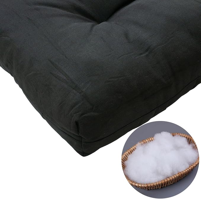 FUNHOME Outdoor Bench Cushion 42 x18 inch with Non-Slip Grips,Water Resistant Porch Swing Cushion,Bench Pillow Pads,Tufted Cushions for Patio Garden Furniture,42" Seat Cushions(Black)