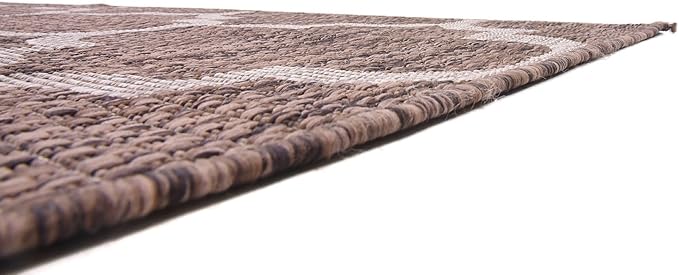 Unique Loom Outdoor Trellis Collection Area Rug (8' x 11' 4" Rectangle, Brown/ Ivory)
