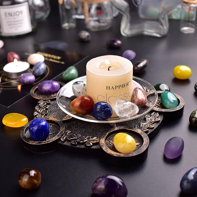 Polished Stone Set Tigers Eye Crystals, 0.8" Handpicked Tumbled Gemstones Rocks, Pebbles for Reiki, Chakra, Healing, Home Decor