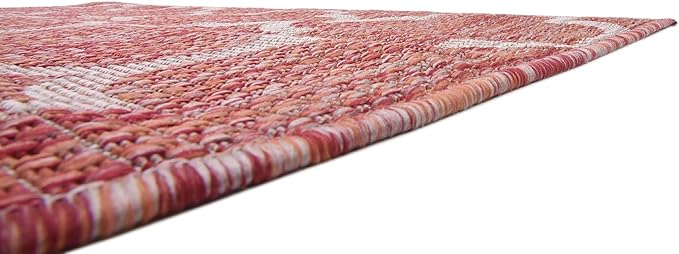 Unique Loom Outdoor Trellis Collection Area Rug (4' 1" x 6' 1" Rectangle, Rust Red/ Ivory)