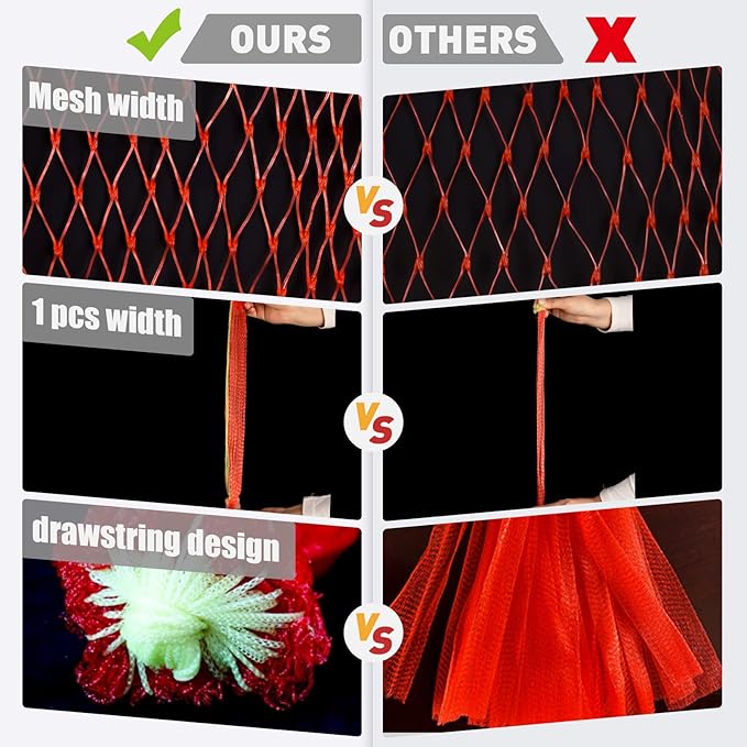 Melon Hammock Watermelon Nets, 18inch 100pcs Heavy Duty Watermelon Net for Garden Melon Net for Trellis Vertical Garden Growing, Honeydew Melon Nets with Drawstring(16-22lbs)