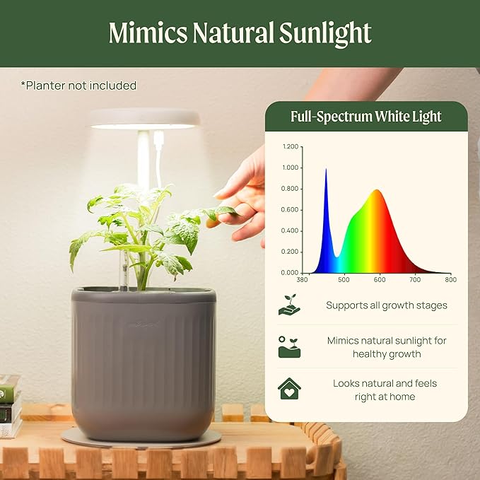 Vego garden Mini Grow Lights Stand for Indoor Plants, Full-Spectrum White Light LED Grow Light with Customized Adjustable Height for Microgreens