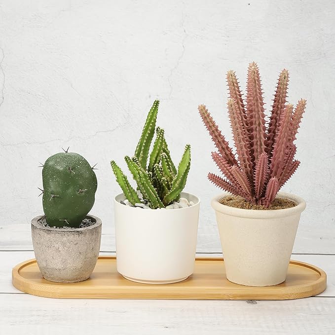 PATIKIL Bamboo Wood Saucer, 11x4 Inch Rectangular Wooden Plant Drainage Tray Bonsai Plants Saucer Succulent Pot for Home Balcony