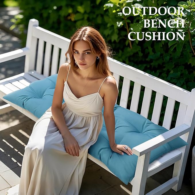 Outdoor Waterproof Bench Cushion for Outdoor Furniture Garden Patio Loveseat Lounger Swing Chair,40"x20" Thicken Bench Cushions for Indoor Furniture Sofa Window Cushion Navy Blue