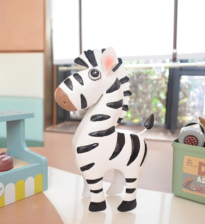 GIFTME 5 Metal Zebra Figurine Garden Outdoor Sculptures Decor,Cartoon Zebra Statues Home Decor for Women,Family