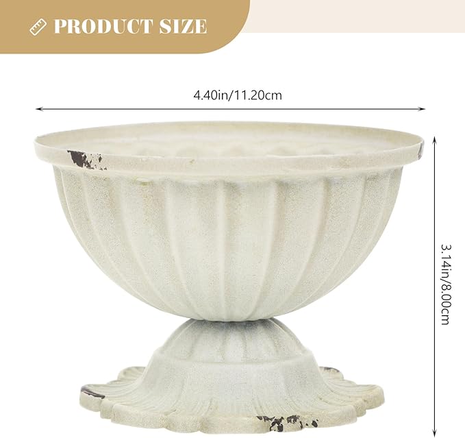 Kichvoe Retro Metal Flower Vase 4.4X4.4X3.14 Inch Small Iron Planter for Wedding Centerpiece Home Office Tabletop Decoration Rustic Style
