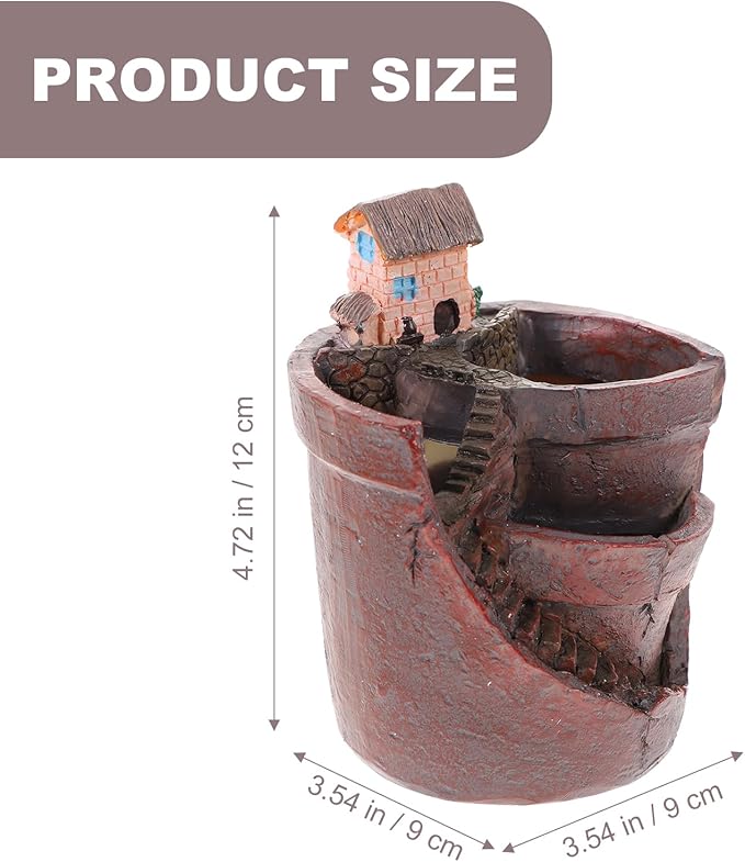 BESPORTBLE Fairy Garden Pots and Planters, Funny Succulent Plant Pot with Drainage Hole Tiny Creative Flowerpot for Indoor Plants/Succulent/Cactus, 4.68 * 3.5inch
