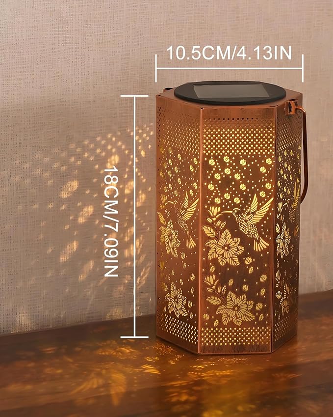 Hummingbird Solar Lantern Outdoor Waterproof - Birthday Gifts for Women Mom Grandma, Mothers Day Gifts, Solar Lights Outdoor Garden Decor for Outside