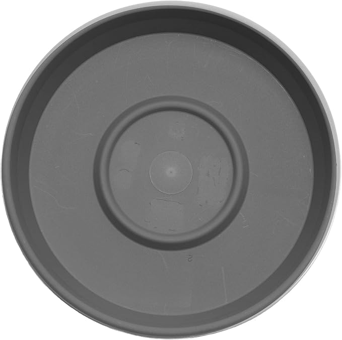 Bloem Terra Resin Saucer Tray: 15" Bottom Width - Charcoal Gray - Matte, Durable, Ribbed Bottom, Indoor and Outdoor, Fits 20" Terra Pots