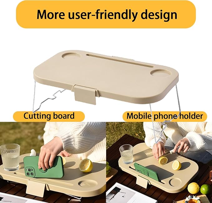 Collapsible Picnic Basket, Collapsible Picnic Basket with Handles (with Table Lid), Collapsible Garden Basket, Collapsible Harvest Basket for Camping, Beach, Hiking, and Outdoor Dining (Milky White)