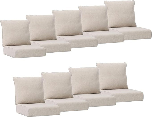 Joyside Outdoor Chair Cushions Set, 24x24 Inch Patio Furniture Cushions, 6’’ Thick, Water Resistant & Fade Resistant, Outdoor Replacement Cushions for Seat and Sofa
