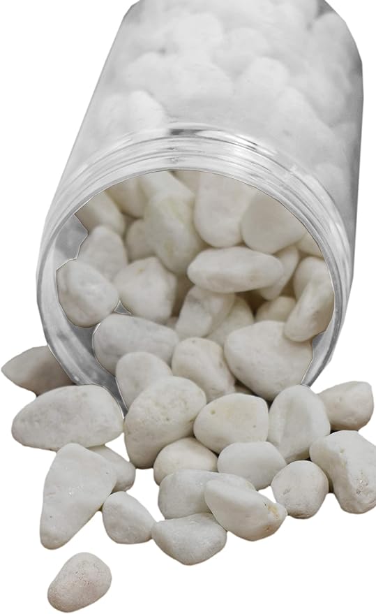 Around 5 Pounds of Matte White Decorative Stones - Perfect for Aquariums, Vase Fillers, Table Scatter, Much More!(Panacea White River Stone)