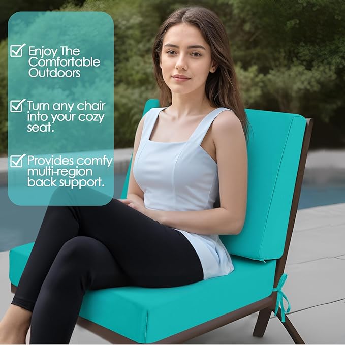 Outdoor Cushions for Patio Furniture, Outdoor Seat and Back Cushion, Waterproof Hampton Bay Deep Seat Replacement Couch Cushions for Garden Lawn, 24x24