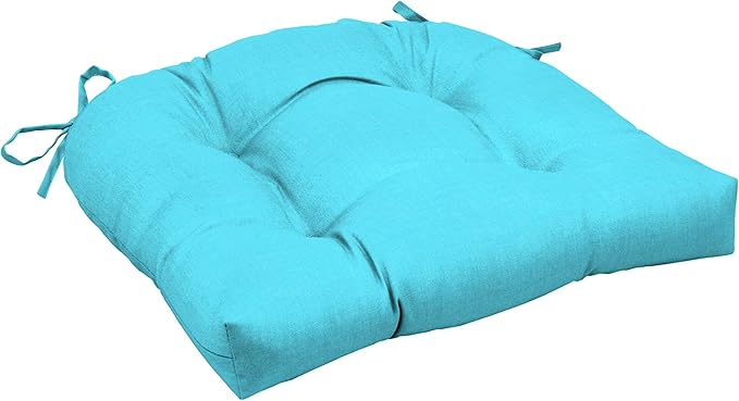 Arden Indoor/Outdoor Rocking Chair Or Wicker Chair Cushion, 20 x 18, Water Repellent, Rain Proof, Fade Resistant Cushion for Rocking Or Rounded Back Chair Pool Blue Leala