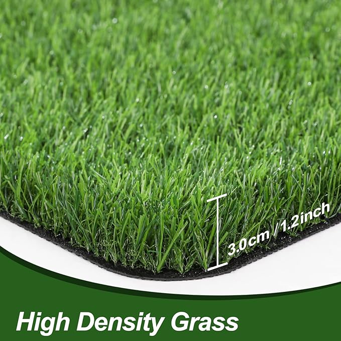 LINLA Artificial Grass Door Mat, 32x20 inches Outdoor Rug Synthetic Fake Dog Grass Mat Turf Waterproof Durable Doormat for Indoor Entryway, Outside Patio, Lawn, Garden