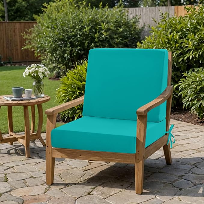 Outdoor Cushions for Patio Furniture, Outdoor Seat and Back Cushion, Waterproof Hampton Bay Deep Seat Replacement Couch Cushions for Garden Lawn, 24x24